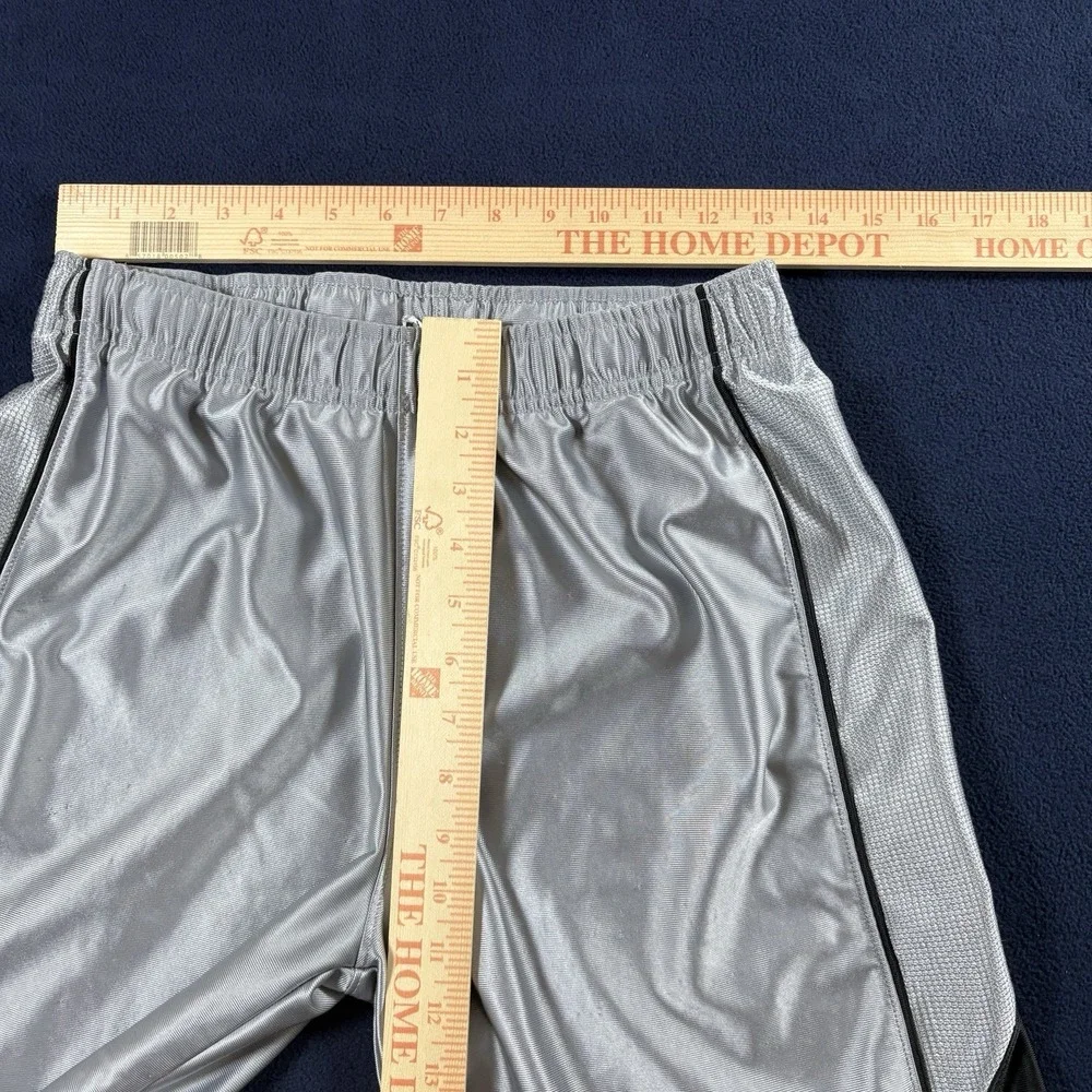 Vintage Y2K 2000s Nike Basketball Shorts Mens L Gray Black Baggy Shiny Dazzle